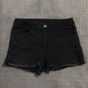 H&M Girls Black Studded Shorts
